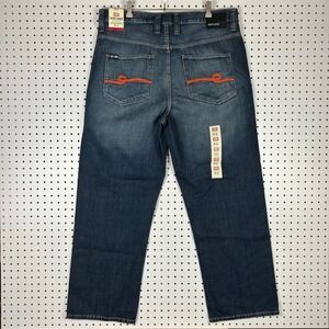 Ecko Unltd Baggy Fit Script Jeans 36x32 Blue Denim Embroidered Y2K 90s Deadstock